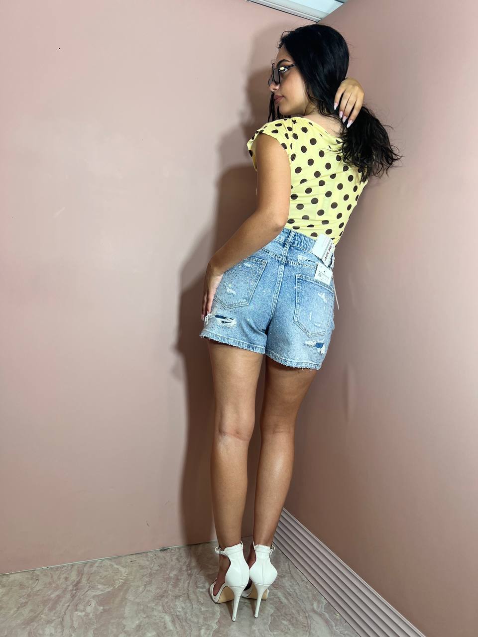 Shorts Jeans Brillo