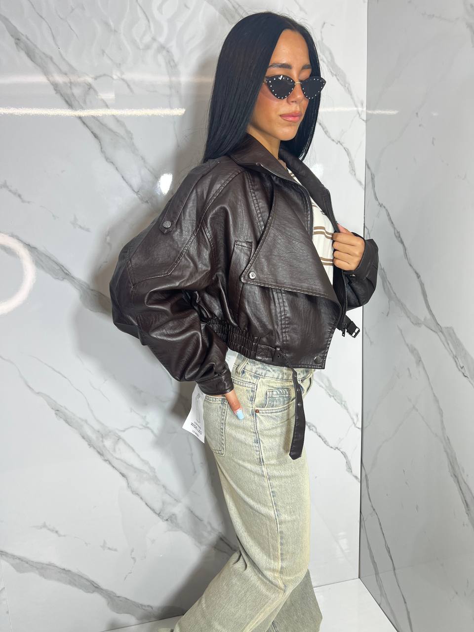Giubbino Pelle Crop