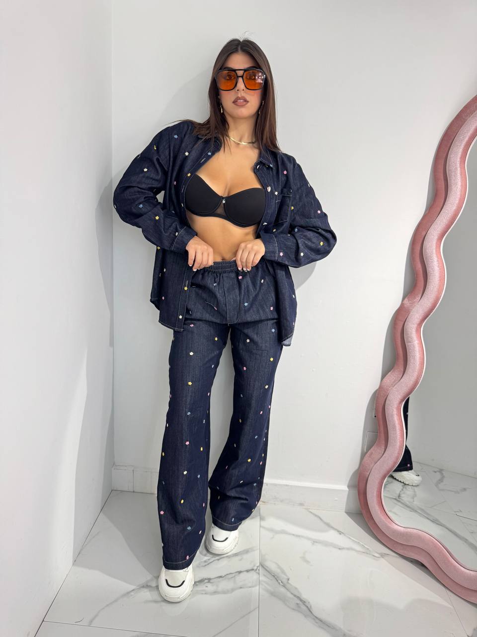 Coordinato Denim Flower