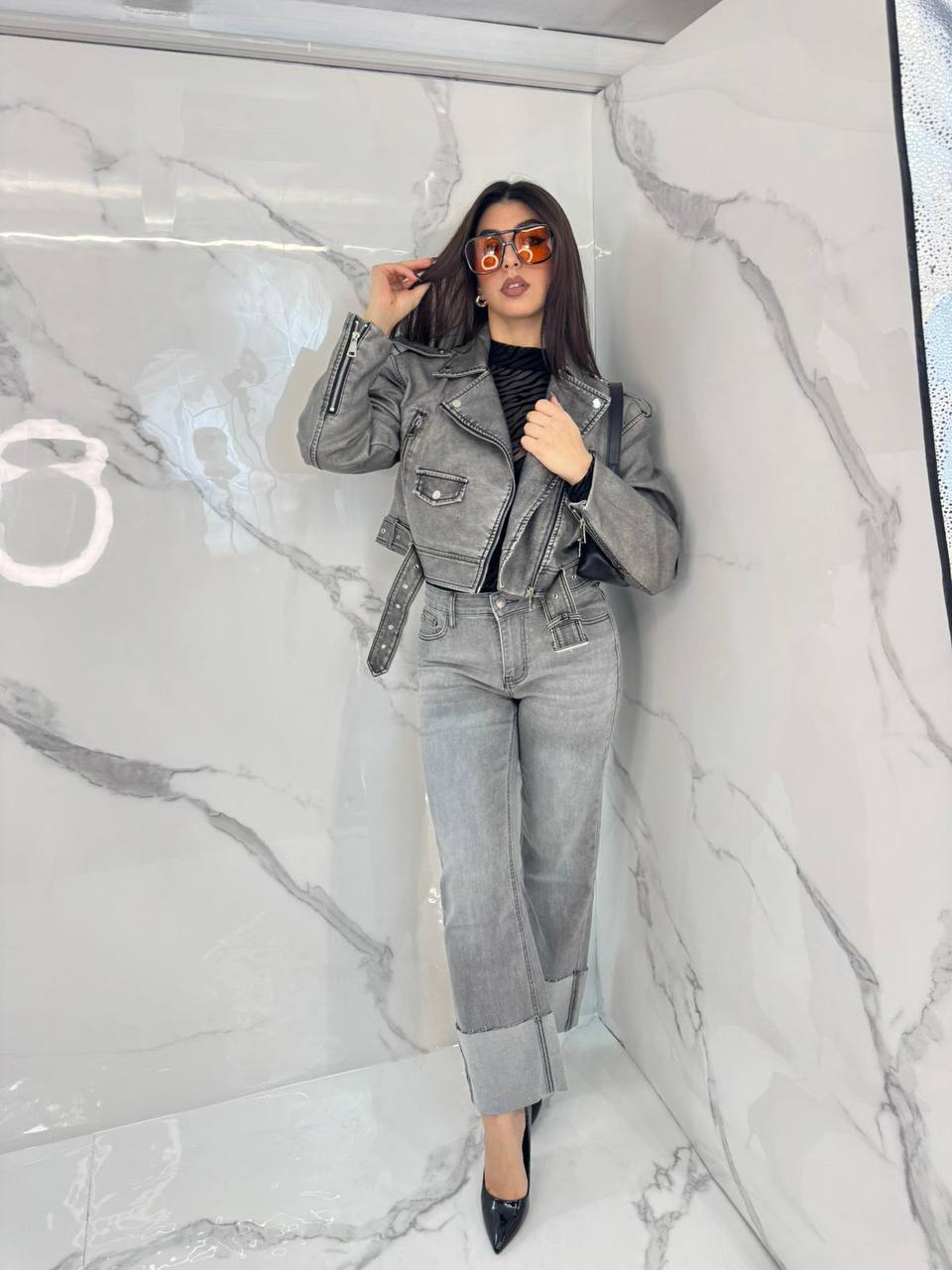 Giubbino Chiodo Grey