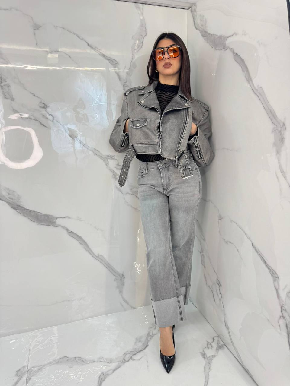 Giubbino Chiodo Grey