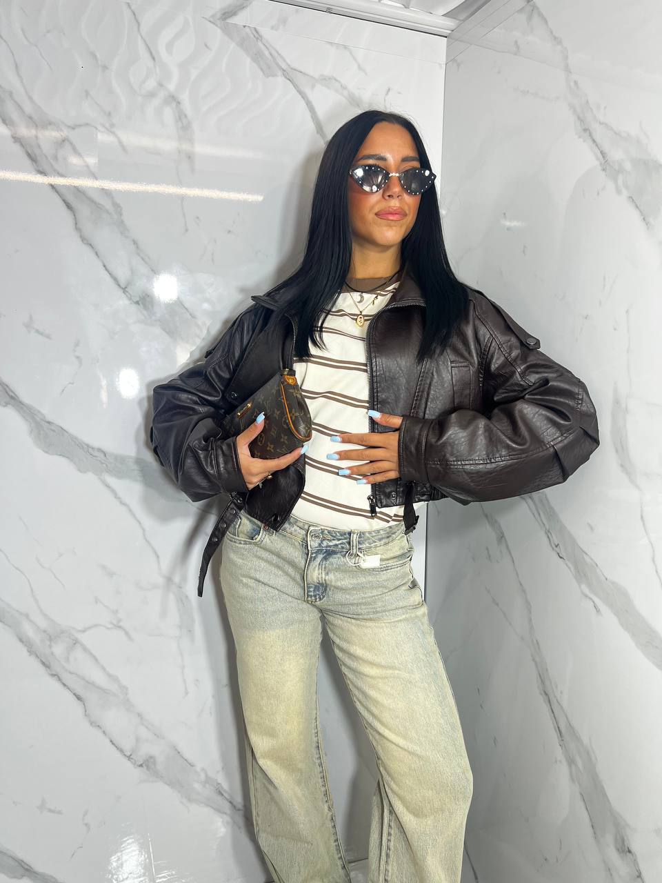 Giubbino Pelle Crop