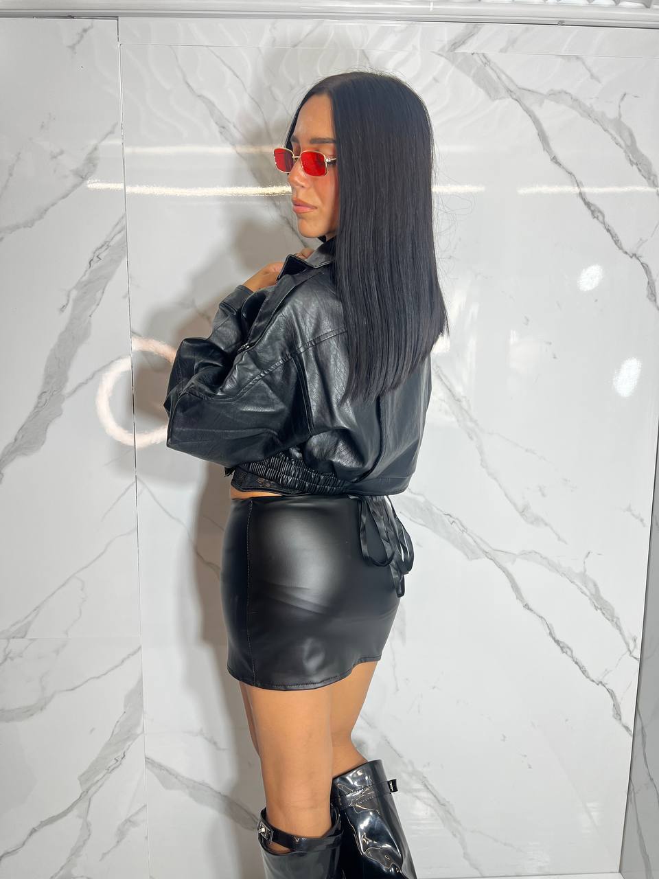 Giubbino Pelle Crop